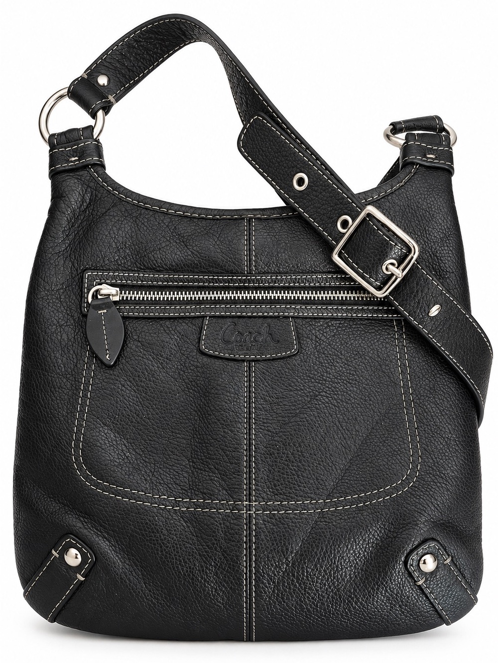 Coach Y2K Penelope Hippie Black Pebbled Leather Crossbody Bag F14679